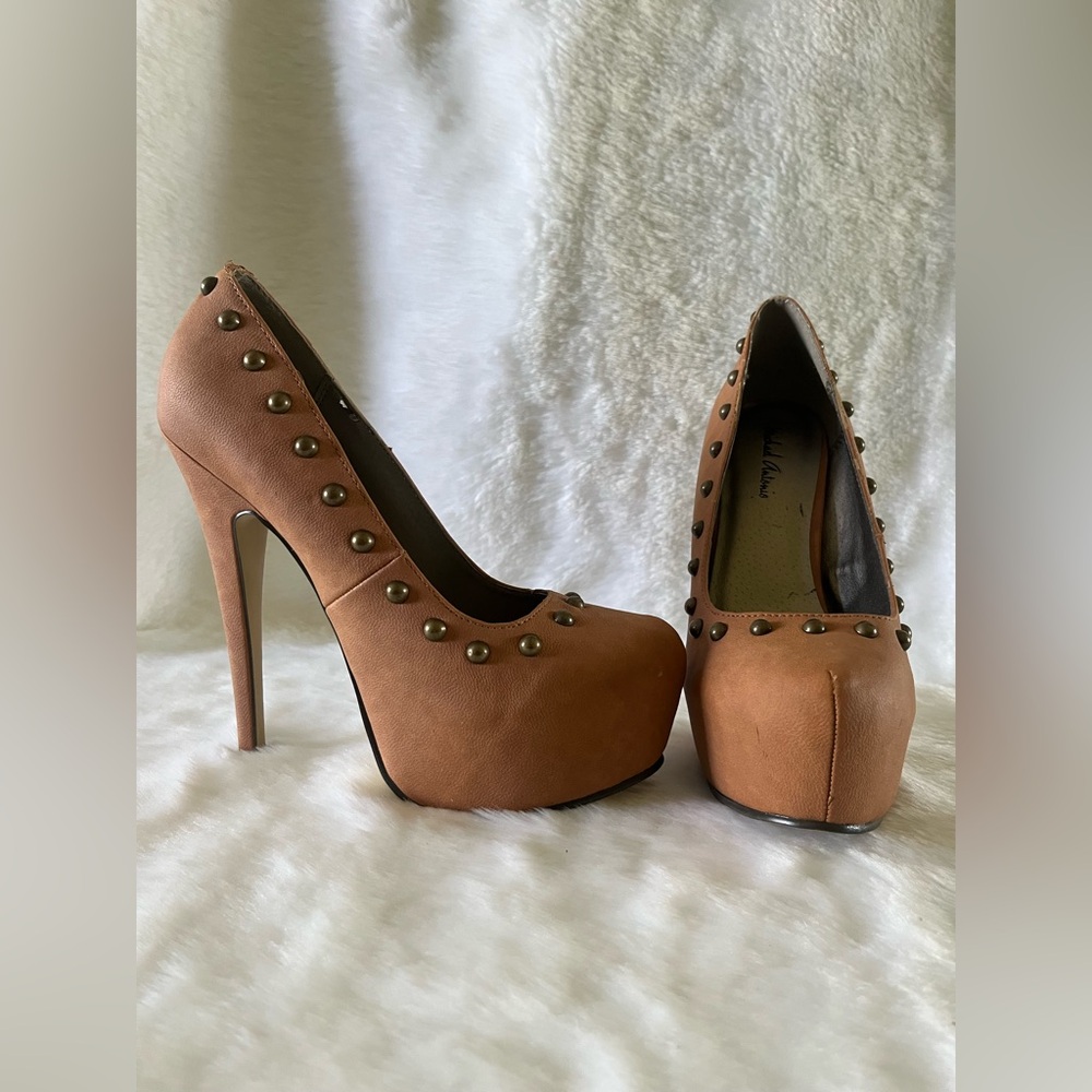 Michael Antonio Studded Tan High Heels